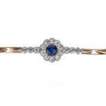 An Edwardian 15ct gold sapphire and diamond expandable bracelet