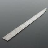A George V silver letter opener ruler, Drew and Sons, London 1919