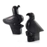 Two Shona stone carvings of Zimbabwean birds