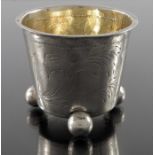 An 18th century Swedish silver and parcel gilt beaker, Stockholm 1705