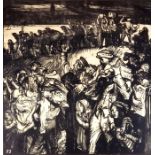 Frank Brangwyn (1867-1956), The Retreat from Antwerp, lithograph, signed in pencil, 75cm x 72cm, fra