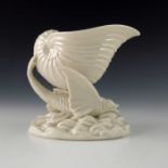 A Belleek first period Flying Fish vase