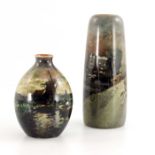 Two Gouda Paysage vases