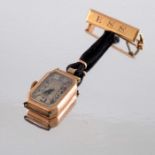 A 9 carat gold watch on nurse's pin brooch
