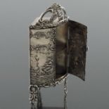 A Dutch silver miniature novelty corner cabinet, 19th century