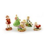 F G Doughty for Royal Worcester, four children figures