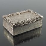 A Victorian silver snuff box, Charles Rawlings and William Summers, London 1845