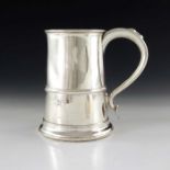 A George II Old Sheffield Plate tankard, circa 1750