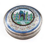 Mozafarian, a large Persian silver and enamelled box, Tehran circa 1900