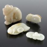Four Chinese jade carvings and pendants,
