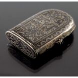 An Imperial Russian silver and niello combination vesta case tinder box