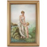 M S Hudson, a painted porcelain plaque