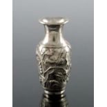 A miniature Chinese silver vase, Cumwo, Hong Kong circa 1890