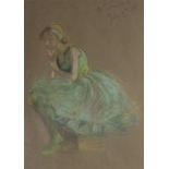 B. Trenlow (early 20th century), Seated Ballerina, pastel, signed and dated July 9th 1915, 33cm x 23