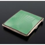 A George VI silver and enamelled cigarette case, Birmingham 1936