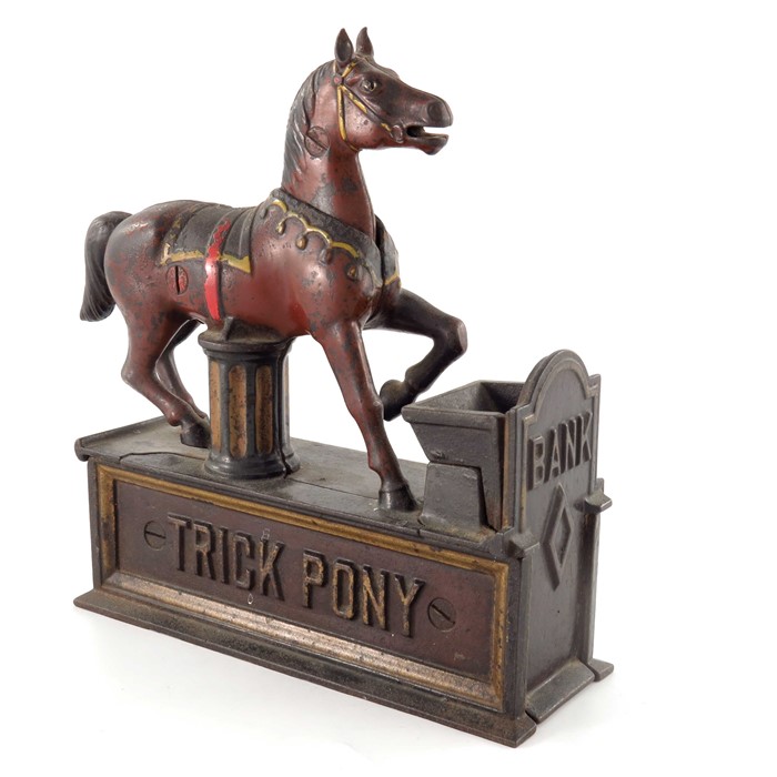 A Victorian cast iron Trick Pony Bank mechanical money box - Image 4 of 7