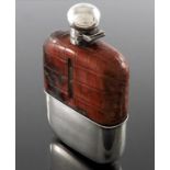 A George V silver and alligator hip flask, Frederick Asman and Co., Sheffield 1930 to 1934
