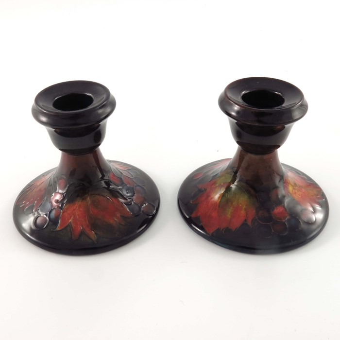 William Moorcroft, a pair of Flambe Leaf and Berry candlesticks - Image 6 of 6