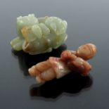 Two Chinese jade and hardstone carvings