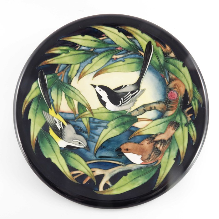 Philip Gibson for Moorcroft, English garden birds, circular charger,