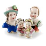 Four Royal Vienna porcelain bust figures