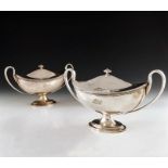 A pair of George III Old Sheffield Plate sauce tureens, circa 1780