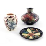 Sally Tuffin for Moorcroft, Finch and Fruit vase, 1996