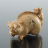 A 19th century Japanese carved ivory netsuke, Meiji