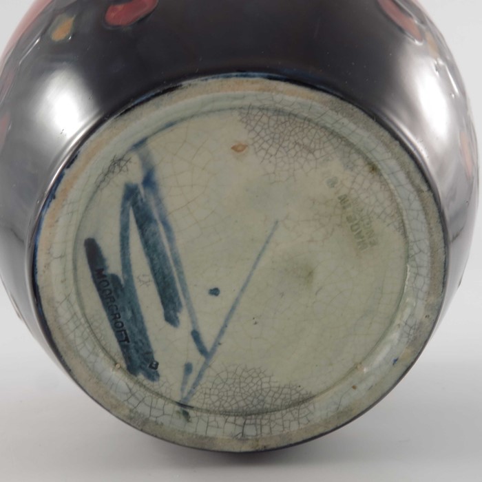 William Moorcroft, a Pomegranate on ochre and blue jar with pewter cover - Image 5 of 5