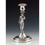 A Christofle silver plated figural candlestick