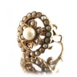 A Victorian gold and seed pearl ring