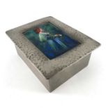 Liberty and Co., a Tudric pewter and enamelled box