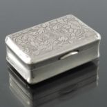 A Chinese export silver snuff box, MK, Canton circa 1870