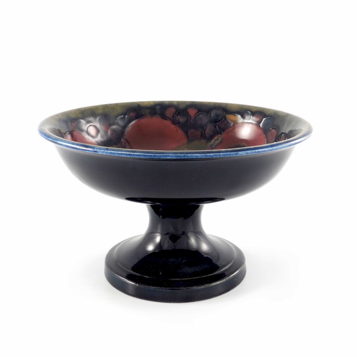 William Moorcroft, a Pomegranate on ochre and blue tazza - Image 2 of 5