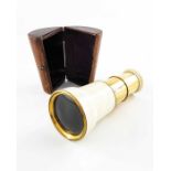 Georg Simon Plossl, a 19th century Austrian ivory and gilt brass two draw telescope