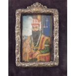 λ Indian School (19th century), A Portrait of a Sikh Maharaja on ivory, possibly Ranjit Singh
