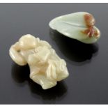 Two Chinese carved jade pendants