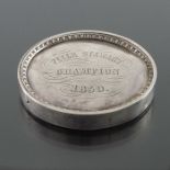 A Scottish silver bowling club medal, Alexander McDonald, Glasgow circa 1859