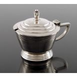 Keith Murray for Mappin and Webb, an Art Deco style silver mustard pot, Sheffield 1959