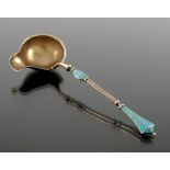 David Andersen, a Norwegian silver gilt and enamelled ladle