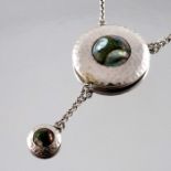 A Secessionist style silver and enamelled necklace