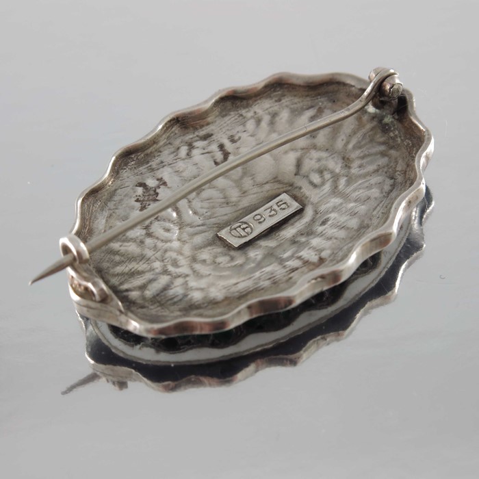 Theodor Fahrner, a Jugendstil silver and enamelled brooch - Image 2 of 3