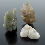 Three Chinese jade and hardstone carvings