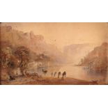 George Bryant Campion (1795–1870), Symonds Yat, Wye Valley, watercolour, signed, 24cm x 39cm, framed