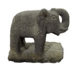 An Indian carved stone elephant, 36cm high