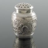 A Chinese export silver pepper pot, circa 1900