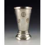 A George III Old Sheffield Plate tavern gaming coin beaker, circa 1810