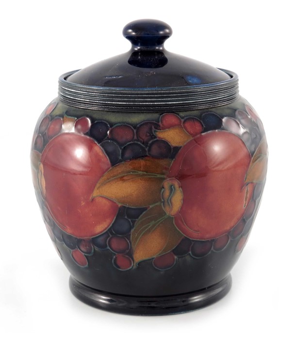 William Moorcroft, a Pomegranate pot and cover