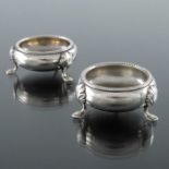 A pair of Victorian silver salt cellars, Martin Hall and Co., London 1875