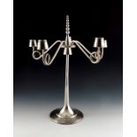 Bruno Paul (attributed) for F W Quist, a Jugendstil silver plated five branch candelabrum, circa 190